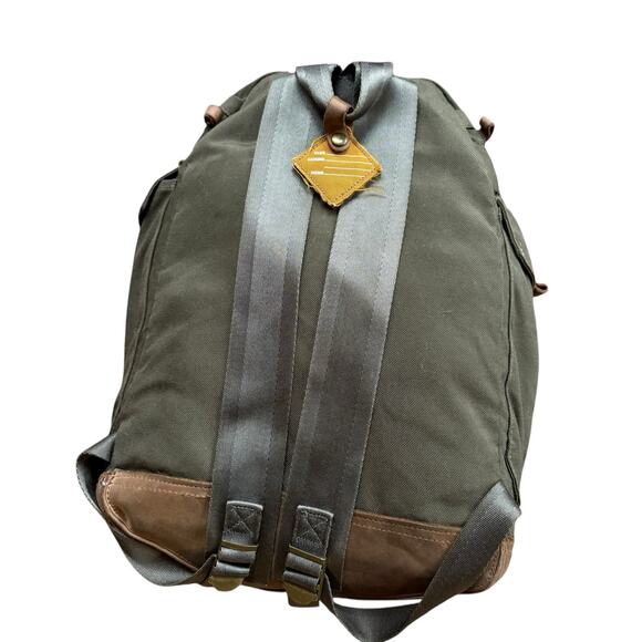 JanSport Heritage Hoss Backpack REPRO Olive Canvas Leather Bottom - Picture 2 of 6